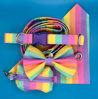 Rainbow Bright Stripe Dog Bow Tie Handmade By Urban Tails