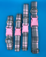 Pink Sugar Tartan Dog Collar Handmade By Urban Tails