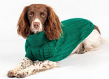 MD2 & BD1 Forest Green Rascal Cable Knit Sweater By Canine & Co