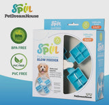 SPIN Interactive Slow Feeder Bowl Windmill Blue By PetDreamHouse
