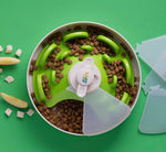 SPIN Interactive Slow Feeder Bowl UFO Maze & Twister Lid Green By PetDreamHouse
