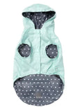 Mint Green Flipside Reversible Raincoat Dog Jacket By FuzzYard