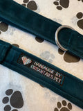 Jade Jewel Velvet Dog Lead Handmade By Urban Tails