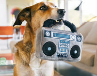 Boom Box Music Hidden Plush Dog Toy By P.L.A.Y