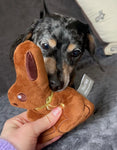 Chocolate Bunny Plush Easter Dog Toy By FuzzYard