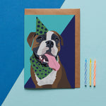 Boxer Dog Greeting Card By Lorna Syson
