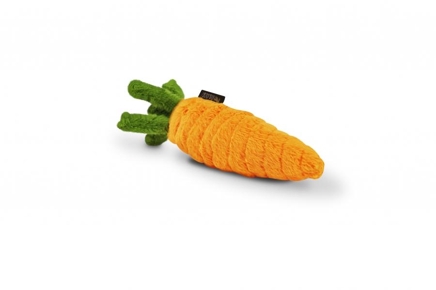 Carrot Vegetable Plush Dog Toy by P.L.A.Y