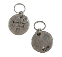 Solid Pewter Dog ID Tag Loved & Spoiled By The Luna Co