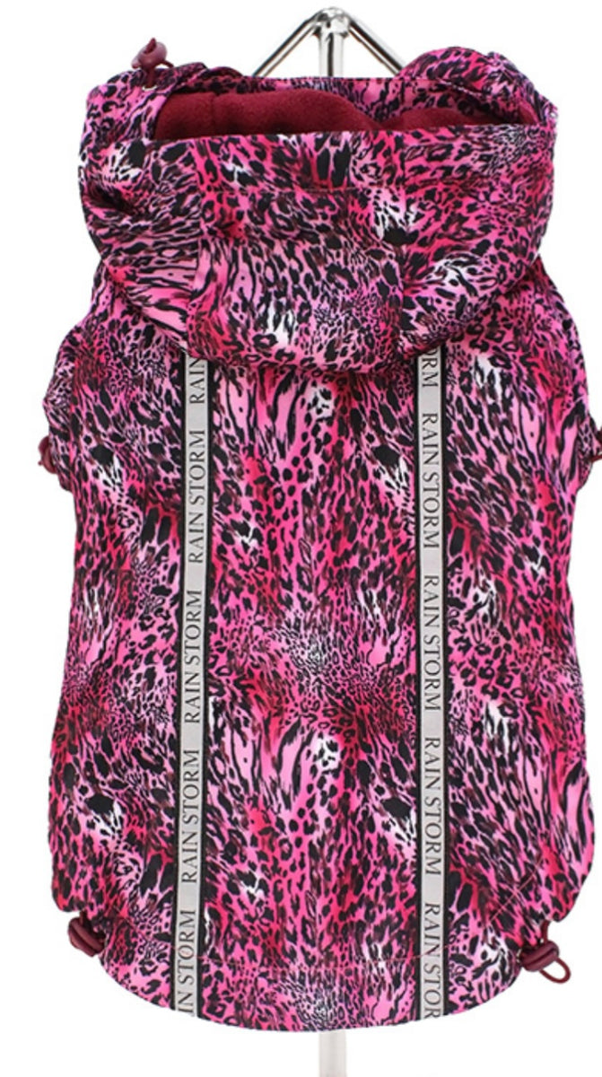 Rainstorm Pink Leopard Animal Print Dog Jacket By Urban Pup Love From Betty