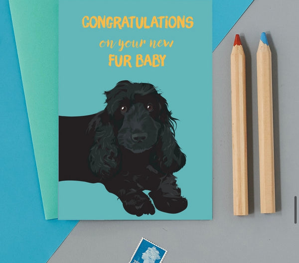 New Fur Baby Dog Greeting Card By Lorna Syson