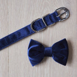 Navy Blue Velvet Dog Bow Tie By Sweet William
