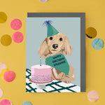 Happy Birthday Sausage Dog Greeting Card By Lorna Syson