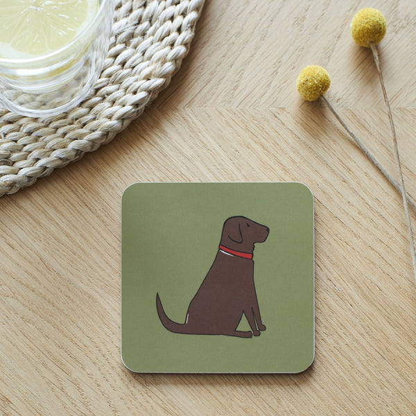 Chocolate Lab Dog Coaster By Sweet William