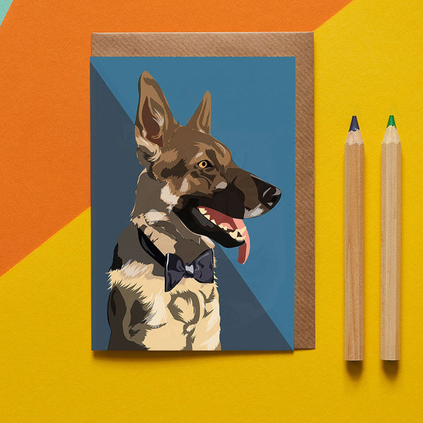 German Shepard Dog Greeting Card By Lorna Syson
