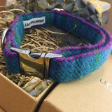 Harris Tweed Teal Dog Collar Handmade By Urban Tails