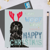 Christmas Spaniel Dog Greeting Card By Lorna Syson