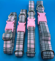 Pink Sugar Tartan Dog Collar Handmade By Urban Tails