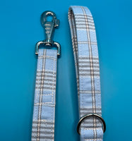 Blue Candy Tartan Dog Lead Handmade By Urban Tails