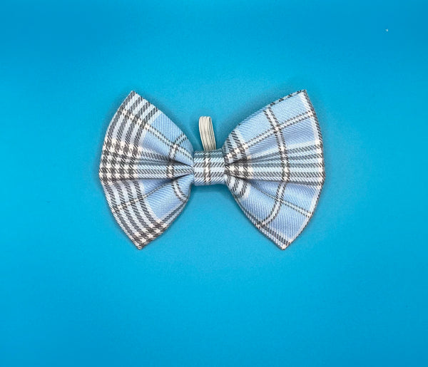 Blue Candy Tartan Dog Bow Tie Handmade By Urban Tails