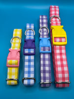 Gingham Dream Purple Dog Collar Handmade By Urban Tails