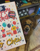 Happy Birthday To Chew Bacon Edible Dog Birthday Card By Scoff Paper