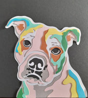 American Bulldog Paper-Cut Artwork By Houndy Ever After Crafts