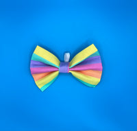 Rainbow Bright Stripe Dog Bow Tie Handmade By Urban Tails