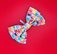 Happy Birthday Rainbow Dog Bow Tie Handmade By Urban Tails