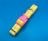 Gingham Dream Yellow Dog Collar Handmade By Urban Tails