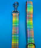 Neon Check Dog Lead Handmade By Urban Tails