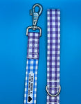 Purple/Blue Gingham Dream Dog Lead Handmade By Urban Tails