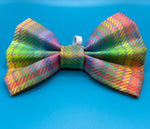 Neon Check Dog Bow Tie Handmade By Urban Tails
