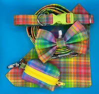 Neon Check Dog Bow Tie Handmade By Urban Tails