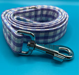 Purple/Blue Gingham Dream Dog Lead Handmade By Urban Tails