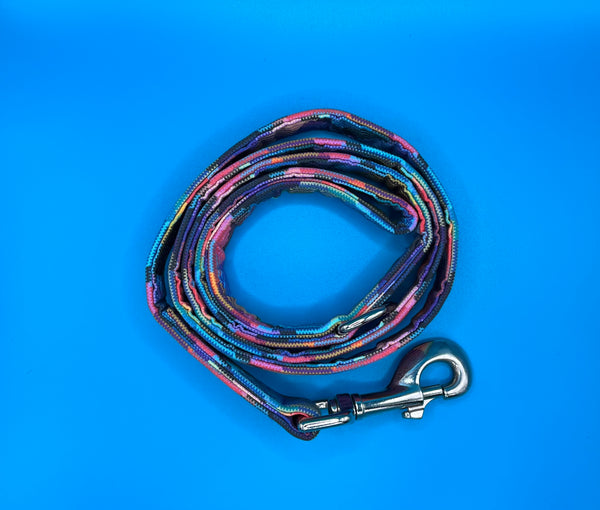 Vibrant Check Dog Lead Handmade By Urban Tails