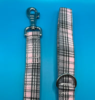 Pink Sugar Tartan Dog Lead Handmade By Urban Tails