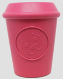 Coffee Cup Pink Treat Dispenser Chew Toy By SodaPup