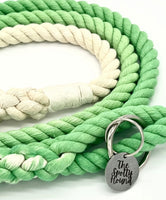 Leaf Green 5ft Rope Lead By The Spotty Hound