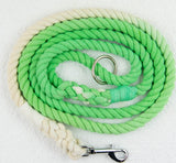 Leaf Green 5ft Rope Lead By The Spotty Hound