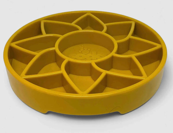 Sunflower Design Shallow eTray Enrichment Tray Slow Feeder for Dogs By Soda Pup