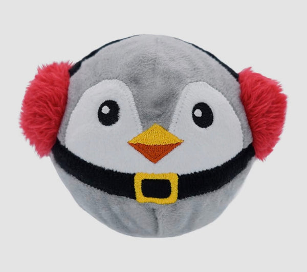 Happy Woofmas Holiday Penguin Ball Toy By Hugsmart