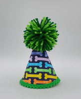 Rainbow Bones Handcrafted Dog Party Hat By Pup Party Hats