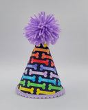 Rainbow Bones Handcrafted Dog Party Hat By Pup Party Hats