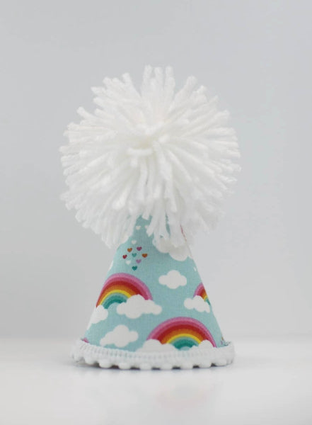 Rainbow Clouds Handcrafted Dog Party Hat By Pup Party Hats
