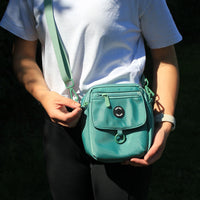 Teal Crossbody Walking Bag By Pet Wiz