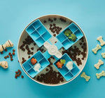 SPIN Interactive Slow Feeder Bowl Windmill Blue By PetDreamHouse