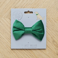 Forest Green Velvet Dog Bow Tie By Sweet William