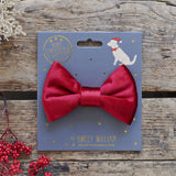 Ruby Red Velvet Dog Bow Tie By Sweet William