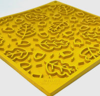 Yellow Autumn Leaves Design Enrichment Lick Mat By SodaPup