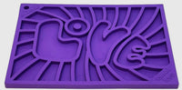 Purple Groovy Love Design Enrichment Small Lick Mat By SodaPup